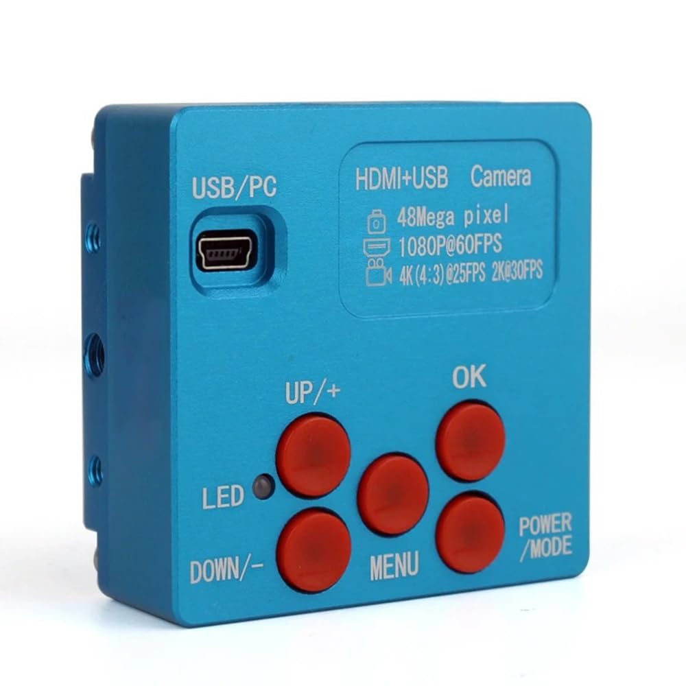 Microscope 48MP 4K 1080P HDMI USB Digital Video Monocular Microscope Camera 130X Zoom C-Mount Lens for Phone PCB Soldering Repair Tools(E)