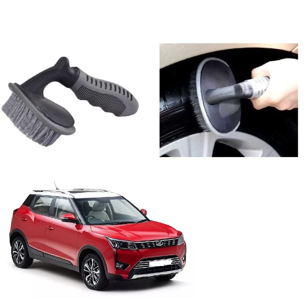 All Purpose Alloy Wheel Tire Car Rim Tyre Cleaning Brush Essential Universal Accessories Suitable for Mahindra XUV-300