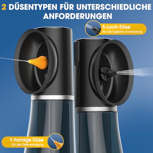 Ohrenschmalz Entferner, Elektrischer Ohrenreiniger mit 4 Druckmodi, IPX7 Wasserdicht Ohrenspülung, 6-Düsen Ohrendusche, Ohrreiniger für Erwachsene Kinde, Schwarz