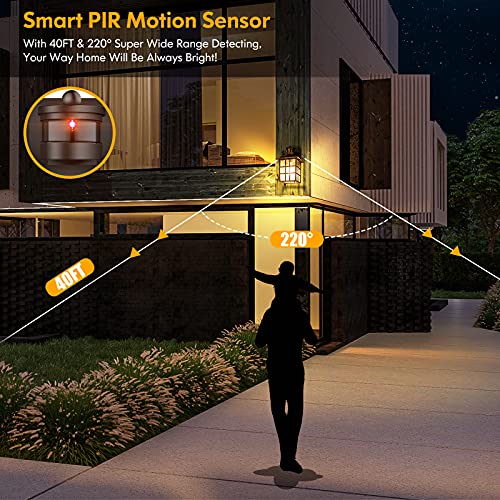 2-Pack Motion Sensor Outdoor Lights, Upgrade Dusk To Dawn Exterior Sensor Light Fixture Wall Mount, Outside Motion Sensor Lights For House Porch Garage Patio, Exterior Black Wall Lanterns Sconces #TOP2