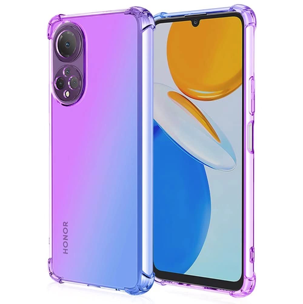 Cover Per Honor X7 - Custodia In TPU A Gradiente Colori Viola/Blu - Morbida, Ultrasottile Con Angoli Rinforzati