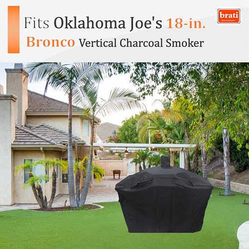 Image of Grill Cover for Oklahoma Joe's Bronco 2.0 Drum Smoker & Grill,18 Inch Bronco Drum Smoker Cover 8788124P04 Accessories