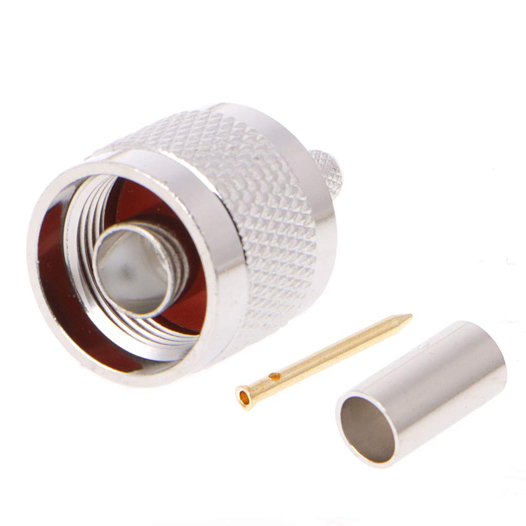 N Spina Maschio Crimpare RG58 RG142 LMR195 RG400 Cavo coassiale Connettore Dritto 10Pcs