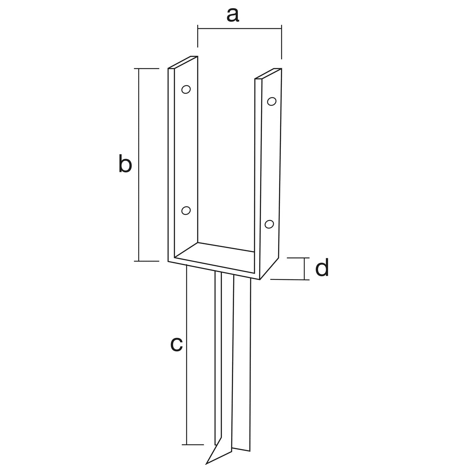 Alberts 216771 Supporto per Pali a U, zincato a Caldo, Ampiezza: 91 mm