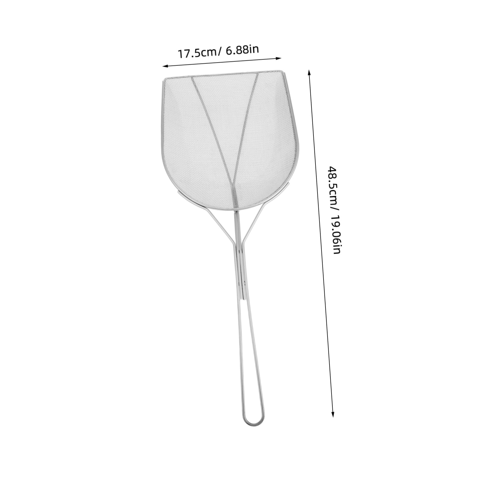 BCOATH Stainless Steel Outdoor Camping Oil Slag Skimmer Fine Mesh Strainer Spoon for Cooking Large Slot Frying Utensil