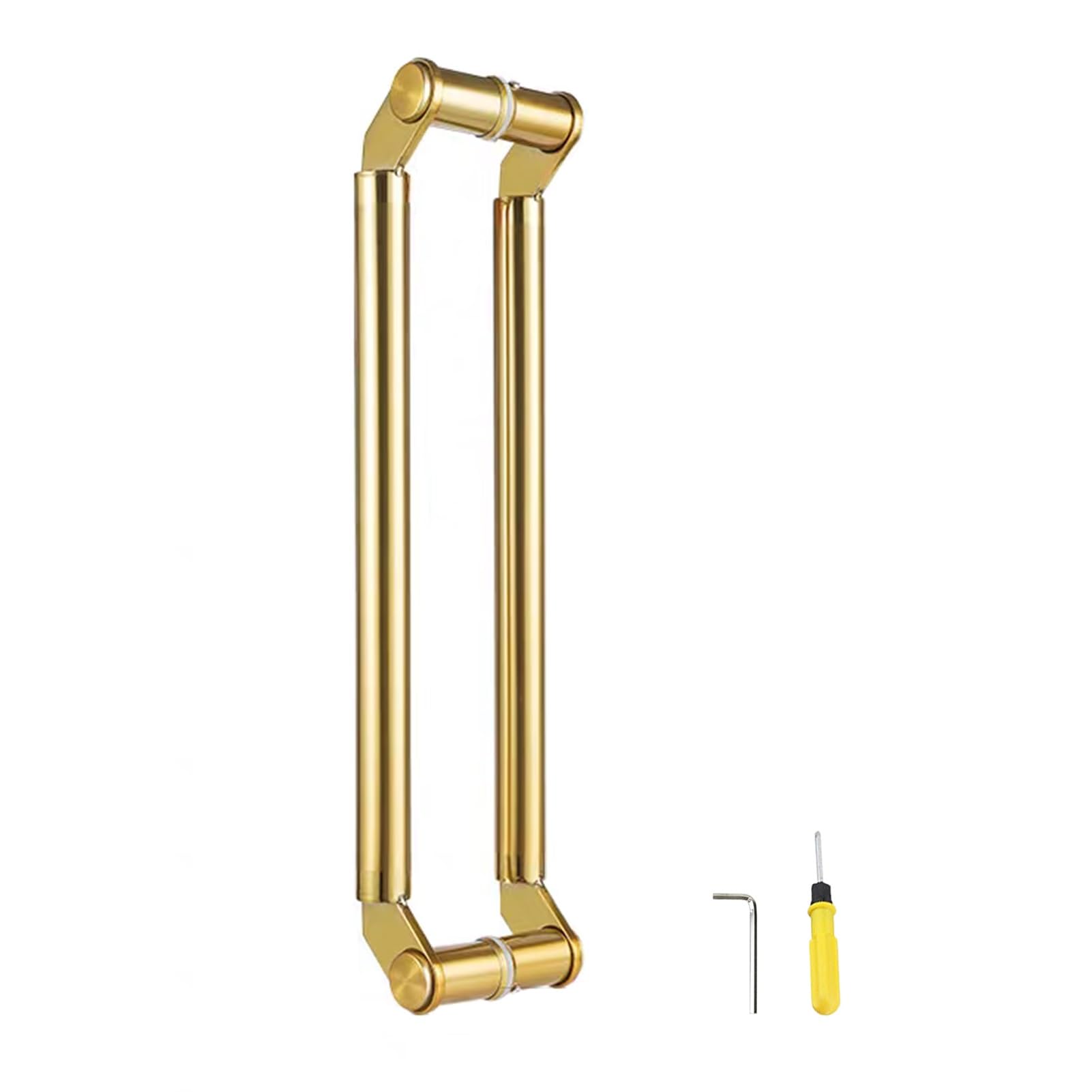 MXXQRHF Heavy Duty Double Sided Door Handle - 304 Stainless Steel Modern Push Pull Design for Hotels & Offices - Glass Shower Door Handle (Gold, 120cm / 47.25")