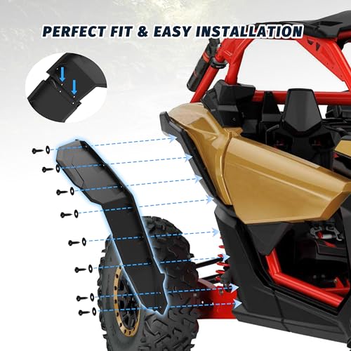 Image of Rear Extended Fender Flares for Can Am X3, XXL Rear Mud Flaps Wider Mud Guards Extension for Can-Am Maverick X3 & X3 Max RS Turbo R RR Accessories 2017-2025 (4PCS)