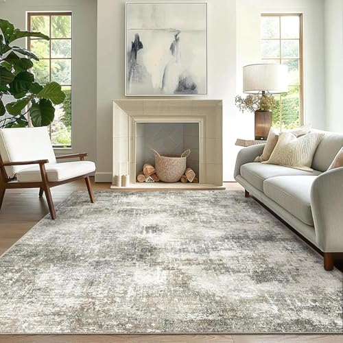 Tapis lavable 90x150cm abstrait et antidérapant pour salon - 5