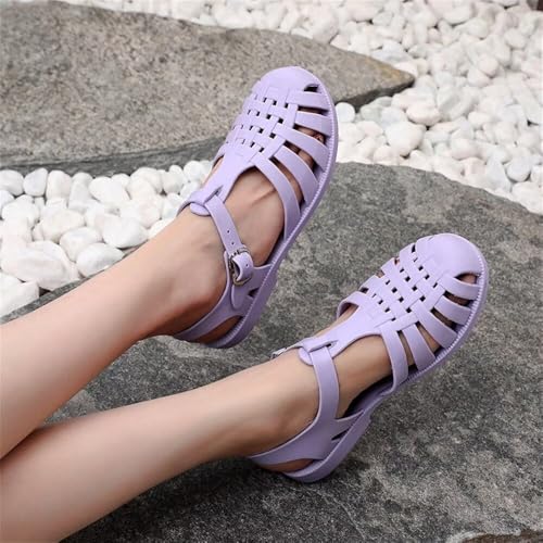 Image of Hee grand Crystal Jelly Heel Sandals for Women Summer Beach Jelly Shoes