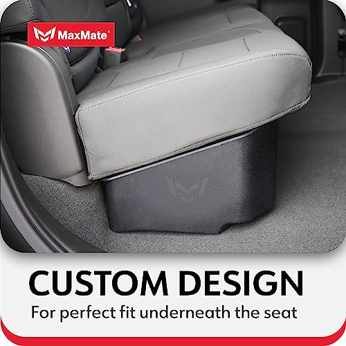 Image of MaxMate Underseat Storage Box Compatible with 2019-2026 Chevy Silverado GMC Sierra 1500; 2020-2026 2500 3500HD Double & Crew Cab, Black Rear Under Seat Extra Cargo Store Organizer | CB5C2278MX