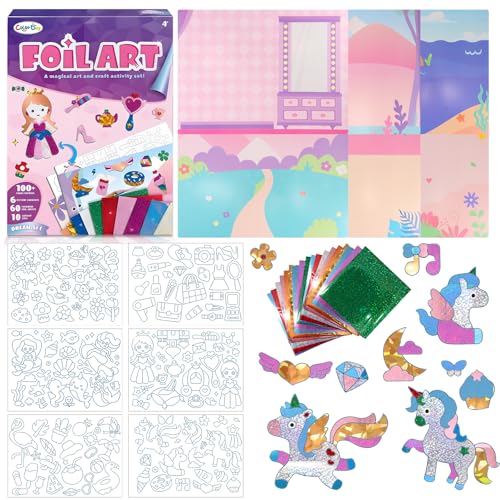 Lustiges Folien-Kunst-Set für Kid Prinzessin foil art kinder folienspaß kinder folien spass kind Kunst-Bastelsets für Mädchen im Alter von 310 Jahren Kid-Aktivitäts-Kits Reisespielzeug