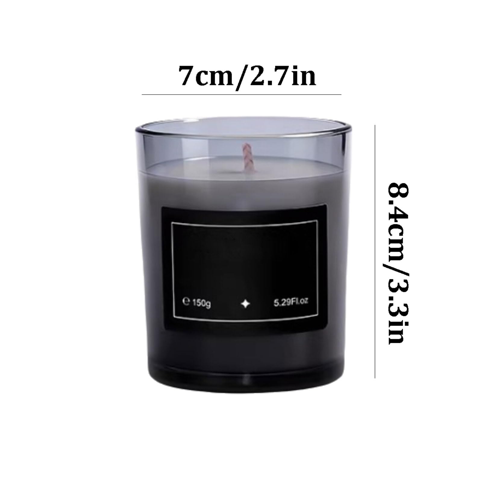 Compacto Velas de vidrio hechas con cera de soja y aceites esenciales, velas perfumadas cilíndricas de larga duración for aliviar el estrés no es picante(White Peach Oolong)
