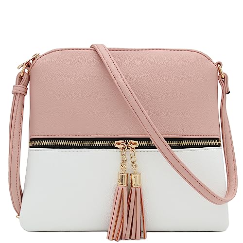 Image of DELUXITY Lightweight Medium Crossbody Bag with Tassel