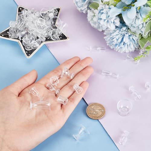 OLYCRAFT 68Pcs/4 Sets Mini Cups Keychain Kit Miniature Plastic Cups Epoxy Resin Casting Kit Mini Sundae Cups Miniature Pendant Charms for Keychain DIY Clay Resin Miniature Ice Cream Cup Jewelry Making - Image 3