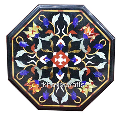 15 x 15 Inches Marble Sofa Side Table Top Octagonal Coffee Table with