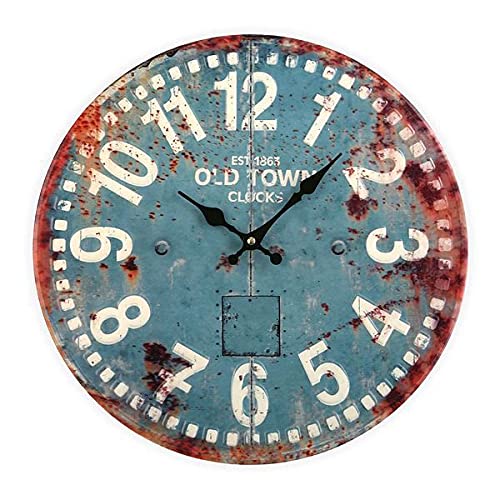 Horloge murale bleue pendule design ronde BigBuy Home VS-18190060