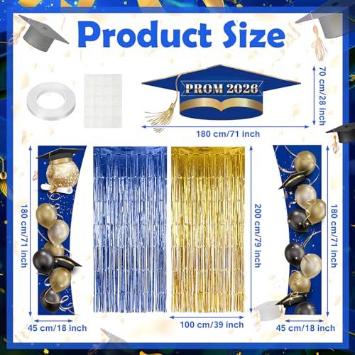 Set de fondo decorativo graduación 2026 azul y dorado miniatura 3
