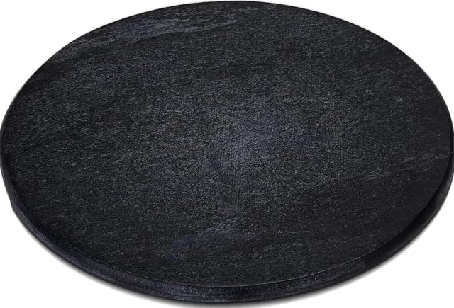 TRTO Black colour 30cm Marble Round Cheese Board Chopping Board Serving Board Chapati Board