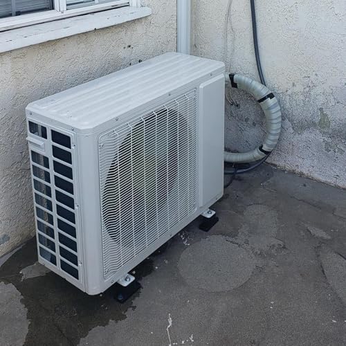 Base de montage caoutchouc climatisation : lot de 4 pads au sol pour split et générateur