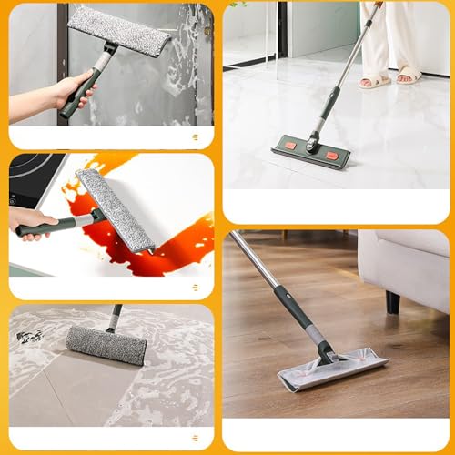 Image of Window Squeegee Cleaner 2 in 1 Shower Squeegee with Extension Pole 89'' Telescopic Window Cleaning Tool Kit Window Washing Equipment for Car Glass Indoor Outdoor High Window