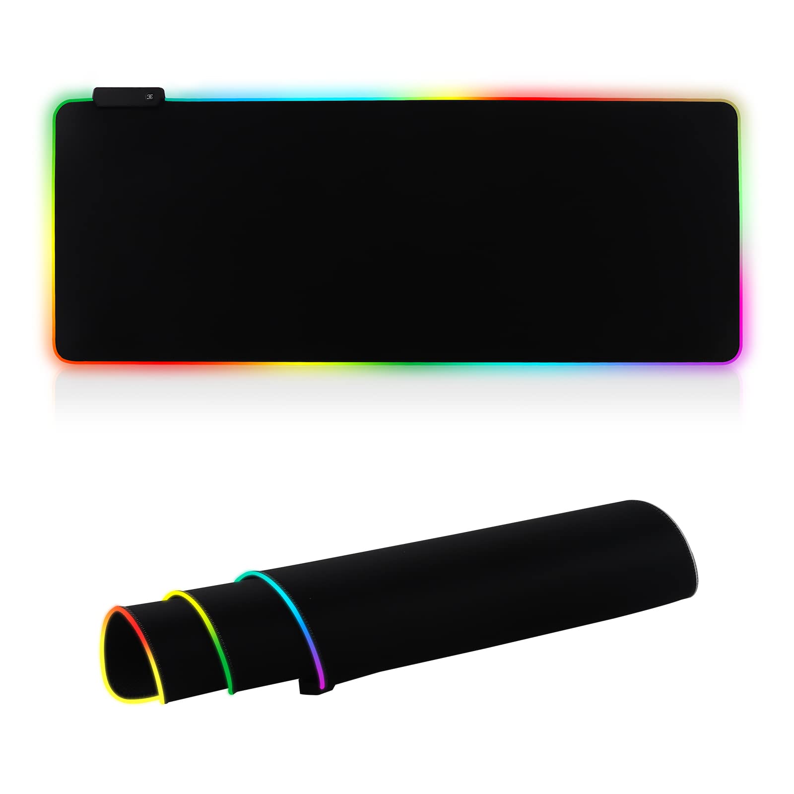 RGB Gaming Mouse Pad 12 Light Modes LED Mouse Pad Extended Soft Computer Keyboard Mat Anti-Slip Rubber Base for Gamer, Esports Pros, Office Working, 31.5x11.8 inch