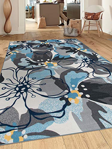 Modern-Large-Floral-Non-Slip-Non-Skid-Area-Rug-5-X-7-5-3-X-7-3-Gray-Blue 51hQkrat54L