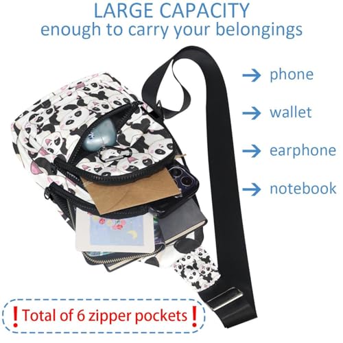 Sac à dos à bandoulière imperméable panda multicolore 30x18cm - 5