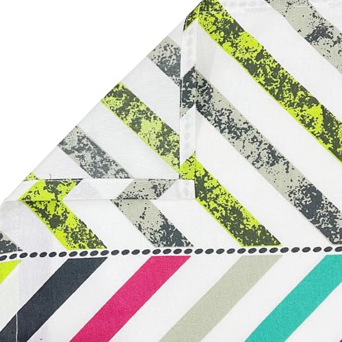 Image of Swayam Sparkle Collection Basic Comfort Roto Cotton 144TC Geometric Print Single Bedsheet with 1 Pillow Cover - Multicolour