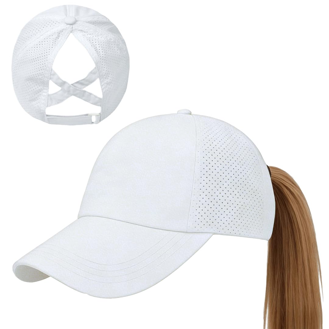 Gorra de Béisbol Mujer Cola de Caballo Verano Transpirable Gorra Secado rápido del Deporte Ponycap de High Messy Bun Ajustable Buckle — view 12