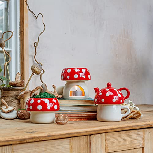 Brûleur à huile champignon rouge diffuseur céramique contre mauvaises odeurs - 4
