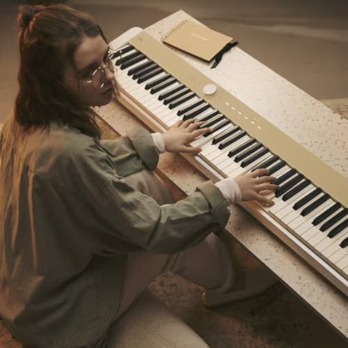Image of Casio PX-S1100 Privia Digital Piano - Mellow Beige Bundle with CS-68 Stand, Bench, SP-34 Three Pedal Unit, Instructional Book, Austin Bazaar Instructional DVD, and Polishing Cloth