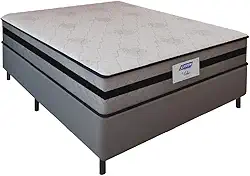 Cama Box Casal Gazin com Molas Ensacadas Vibe 138x188x60cm Cinza/Preto