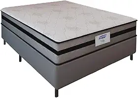 Cama Box Casal Gazin com Molas Ensacadas Vibe 138x188x60cm Cinza/Preto