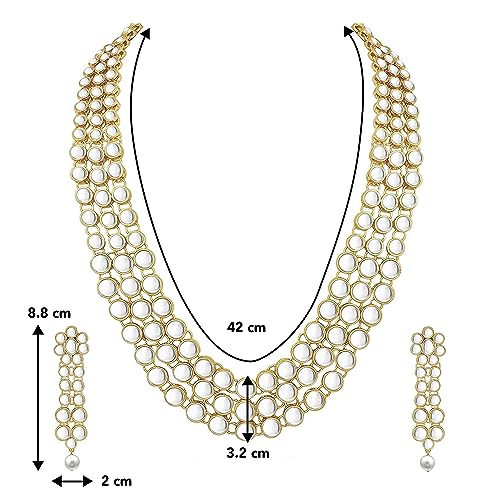 Image of Peora Anuskha Sharma Inspired Kundan Necklace & Jewelry Set Gift For Women