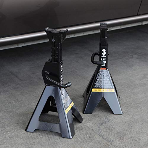 Image of Torin 3 Ton (6,000 LBs) Capacity Steel Jack Stands, 2 Pack, Black, AT43006B