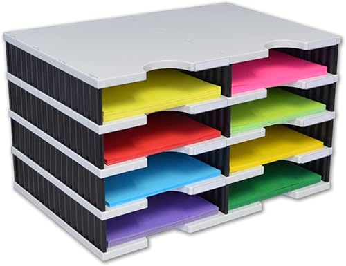 Ultimate Office TierDrop - Organizador de escritorioformularios para sala de correo, 8 compartimentos con niveles adicionales opcionales para una
