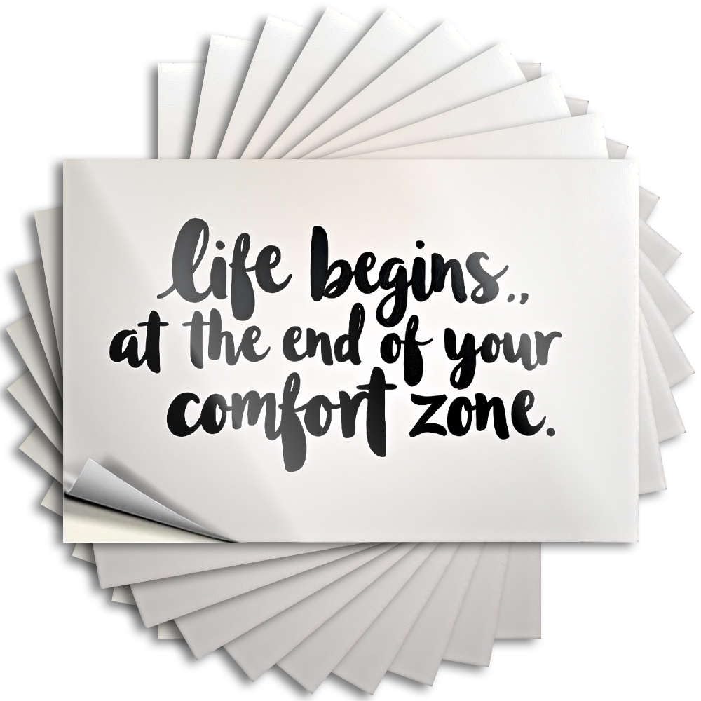 Fzfn Boys Colour Life Begins At The End Of Your Comfort Zone. Decals Bedroom Accessories | Positive Helmet Removable Decal Pack(8X12cm)