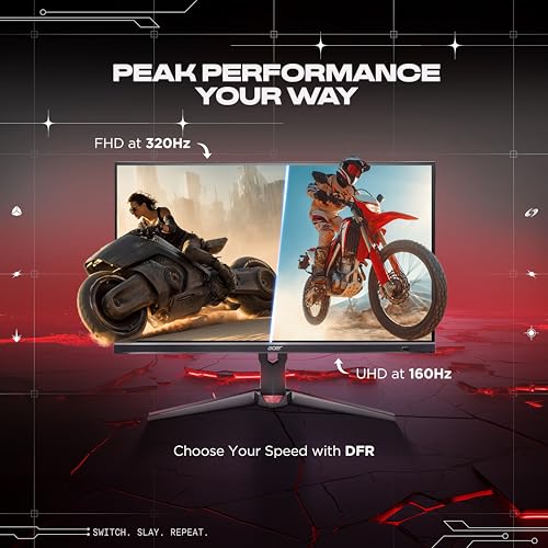 Image of Acer Nitro XV272K V5 27 Inch UHD (3840x2160) IPS Agile Splendor Gaming Monitor | 160Hz Refresh, Delta E<1, FHD 320Hz Through DFR, G-Sync & FreeSync Compatible, Smart Dial, Eyesafe Certified - Black