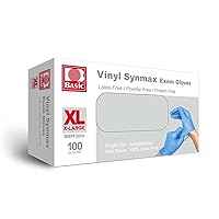 Vista 11 de Basic Medical Synmax - Guantes de vinilo para examen, sin látex y sin polvo, grandes, BMPF-3003 (caja de 1000), color azul