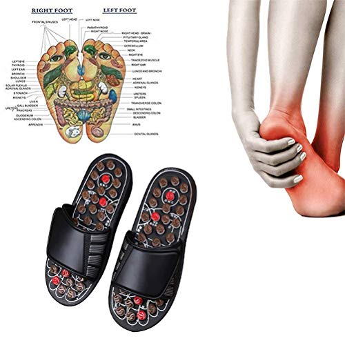 Koowaa Acupressure Massage Pantoufles, Chaussures de Massage Naturelles puissantes pour Les Pieds, soulagement de la fasciite Plantaire, arthrite, Talons pour Hommes, Femmes