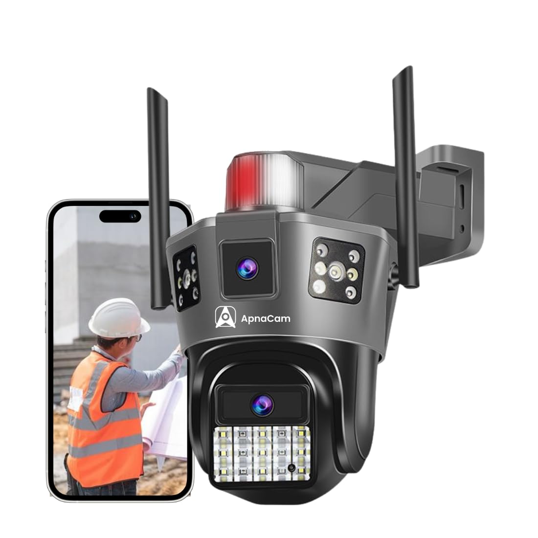 4mp dual lens wifi ptz security camera | wireless smart surveillance for home, office & warehouse | 360° view, night vision, motion detection & two-way audio | 128gb storage | ip66 waterproof