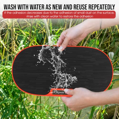 Image of RIGGEAR Car Dashboard Anti-Slip Mat, Universal Sticky Rubber Grip Pad for Mobile Phone, Sunglasses, Keys, Coins- Washable Reusable Anti-Skid Dashboard Mat - DashGrip Plus Round