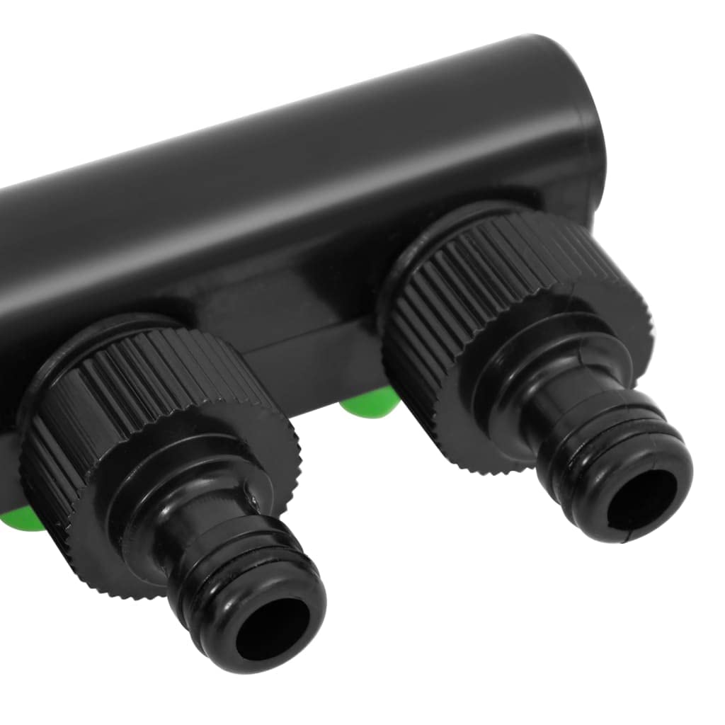 Connettore per rubinetto a 4 vie in ABS e PP, verde e nero, 19,5 x 6 x 11 cm, con attacco rapido e filettato, per irrigazione da giardino, irrigatore per prato, irrigatore, giunto per tubo