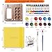 Orbixa Mini Watercolor Palette Paint Set Travel Size - 12 Color Paint with 8-Wooden Grid Palette,Mini Sketchbook & Brushes | Portable Artist Supplies Kit for Students, Beginners, Outdoors Use (yellow)