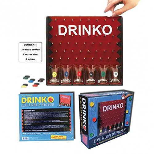 Jeu à boire Drinko avec 6 verres à shot et jetons inclus