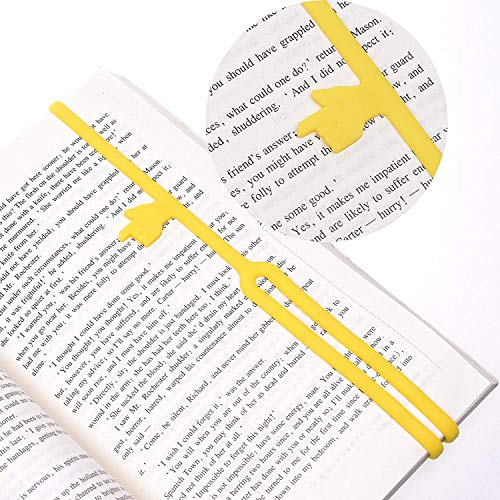 Image of TEKEFT 7 pcs Finger Pointer Bookmark Elastic Book Mark Strap - Random Color- (7 Color)