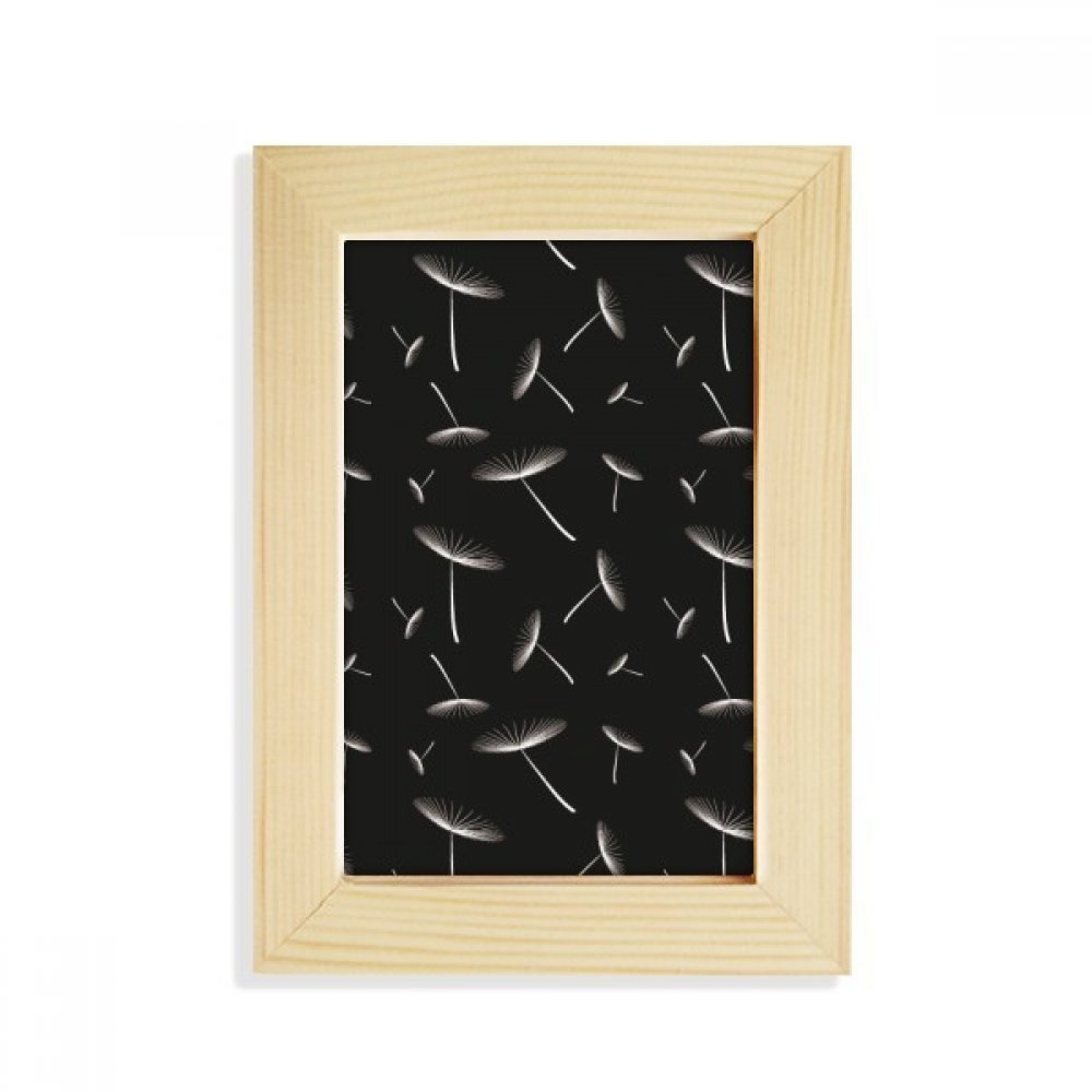 Diente de león blanco plantas de escritorio marco de fotos de madera pintura 5x7 pulgadas
