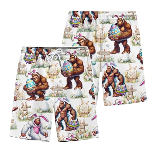 Funny Holiday Pattern Hawaiian Shorts for Men Colorful Swim Trunks Hawaiian Mens Shorts N22