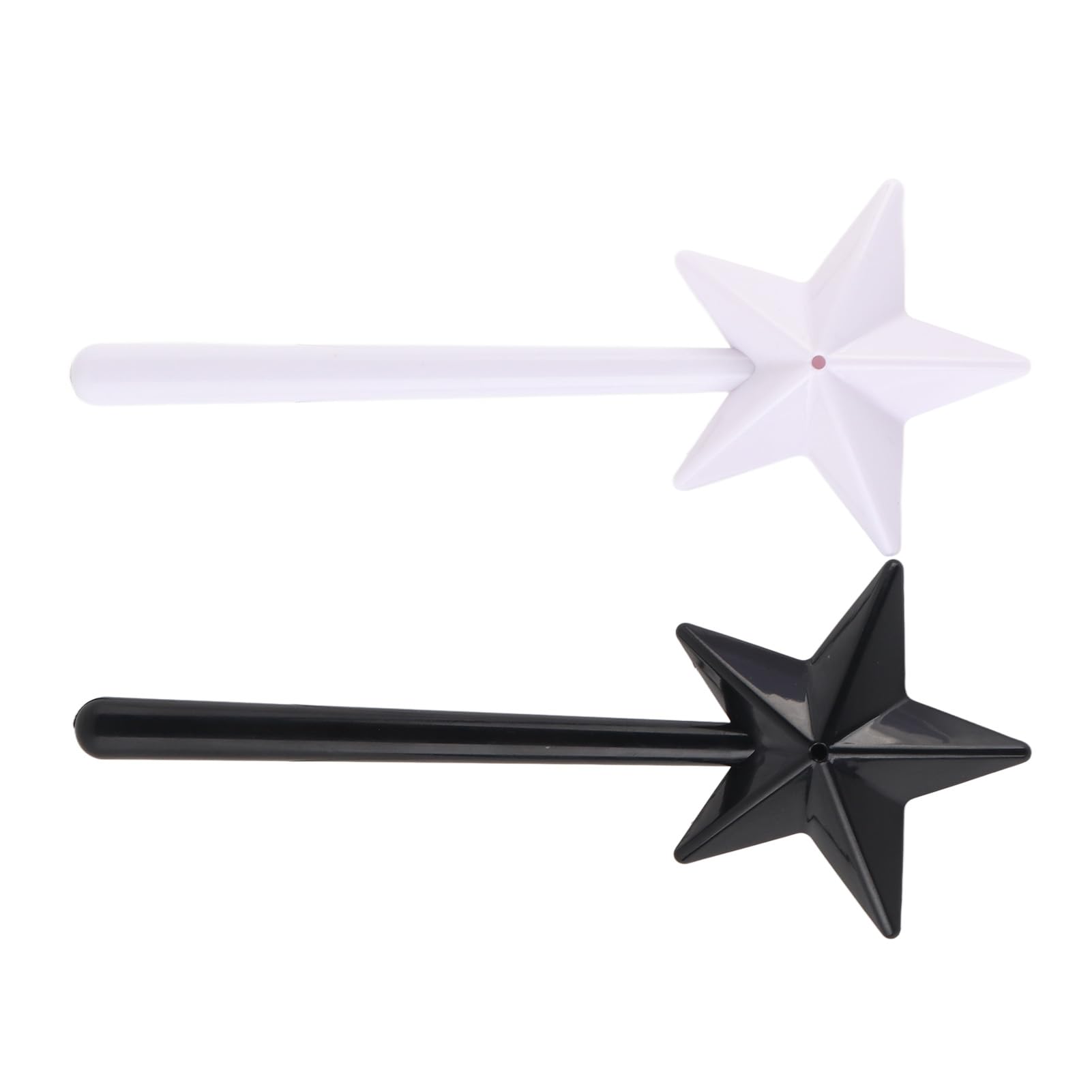 2Pcs Wand Shape Salt Pepper Shaker Plastic Cute Star Shaped Salt Dispenser Black White Kitchen, Multifunctional Accessory For Home Use