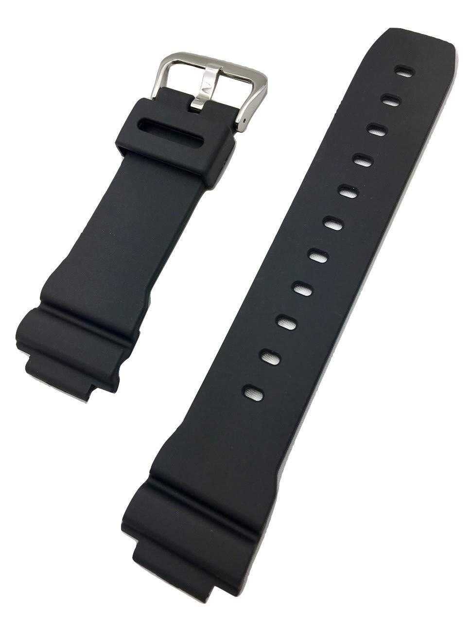 BLACK DIAMOND | 16mm Black, Rubber Polyurethane (PU) Material Watchband | Comfortable, Smooth, Durable Replacement Watchstrap that brings to Any Watch (for Men and Women)